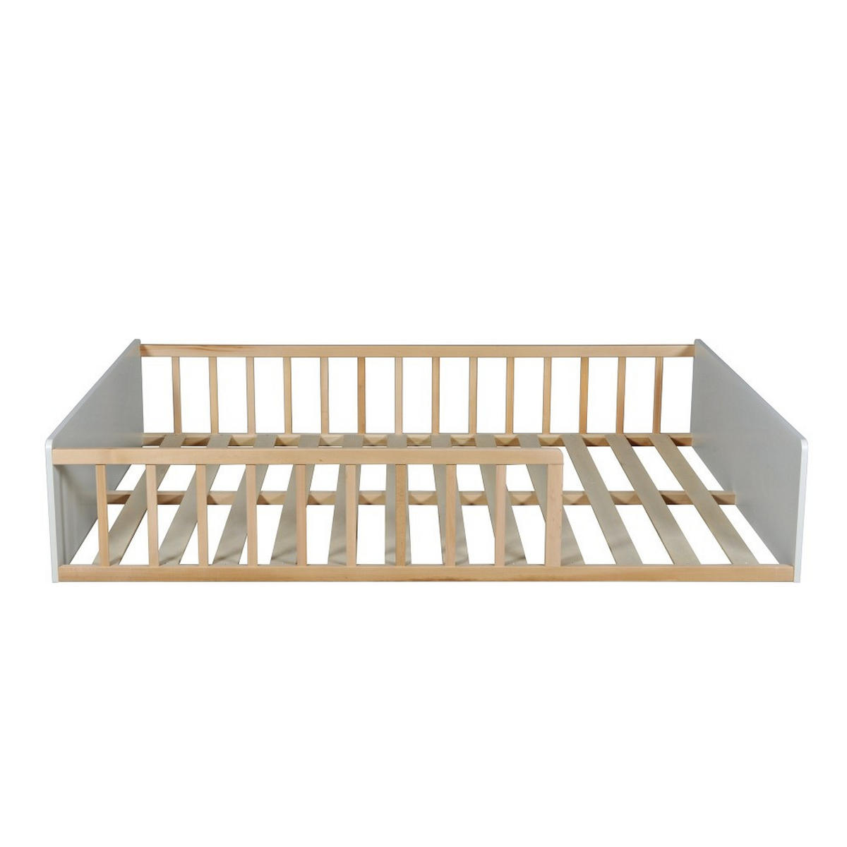 KINDERBETT PILOU mit Lattenrost/ Kinderbett 140x190 - Weiß und helles Holz - Weiß, Holzwerkstoff (140/190cm) - Weber Industries