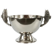 DEKOSCHALE Fische 45 cm - Silberfarben, Metall (45cm) - FURNARO