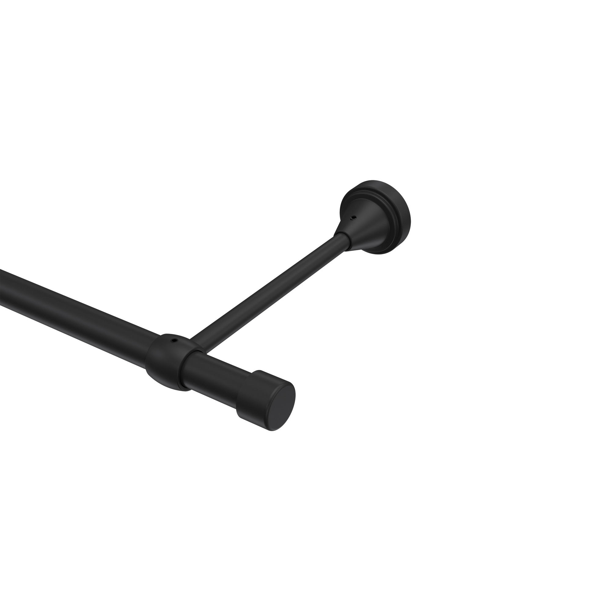 GARDINENSTANGE Primus Lucan 120 cm, 1-läufig (ohne Ringe), 16 mm Ø Schwarz - Schwarz, Metall (120cm) - INTERDECO