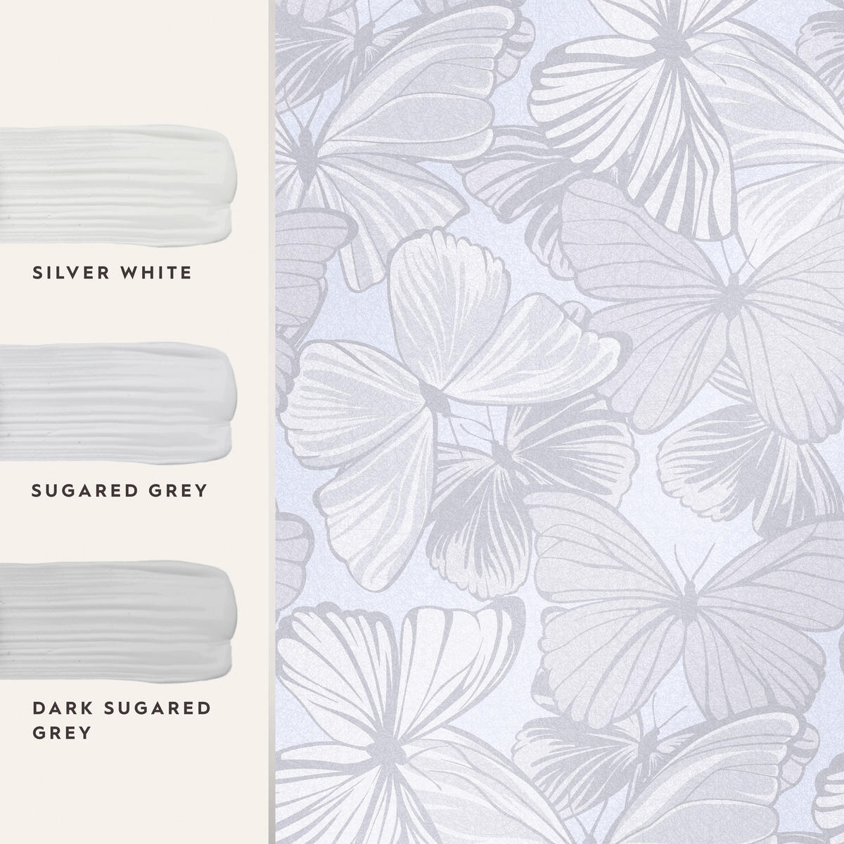 VLIESTAPETE Schmetterling Garten 1000x52cm - Grau, Papier/Kunststoff (52/1000cm) - LAURA ASHLEY