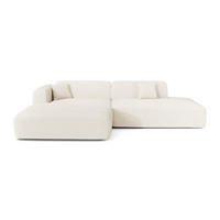 ECKSOFA LINKS Bouclé-Stoff Creme 310cm - Creme, Textil (310/96cm) - Sia Home
