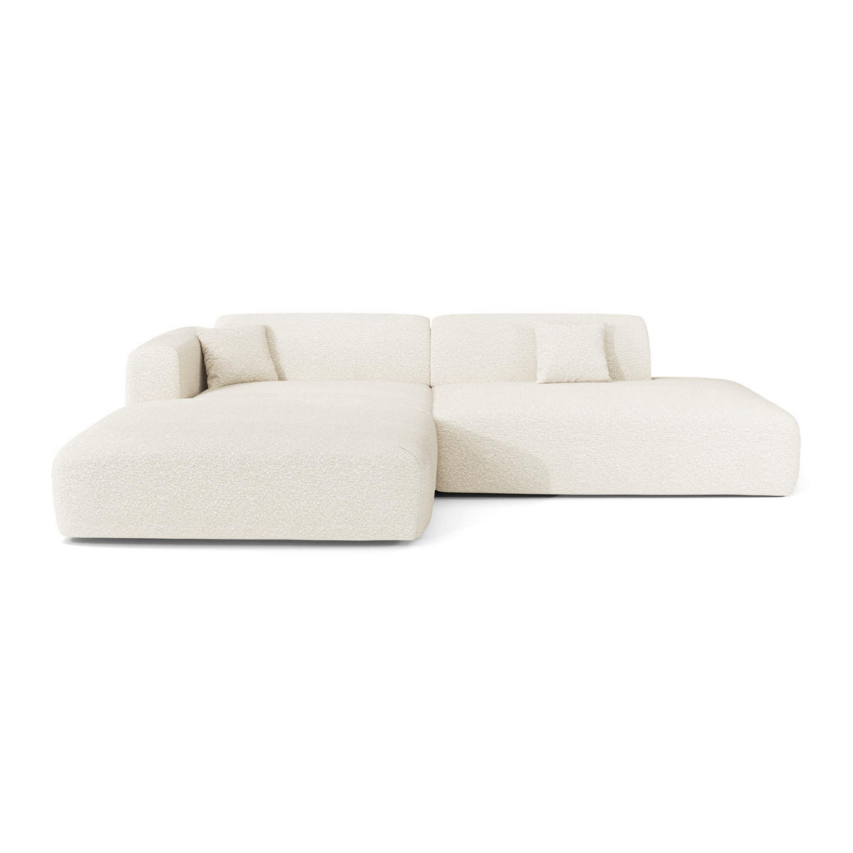 ECKSOFA LINKS Bouclé-Stoff Creme 310cm - Creme, Textil (310/96cm) - Sia Home