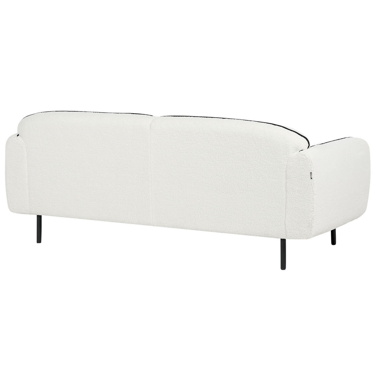 3-SITZER-SOFA Bouclé weiß/schwarz mit Ottomane Tonsberg - Schwarz/Weiß, Textil (198/78/85cm) - Beliani