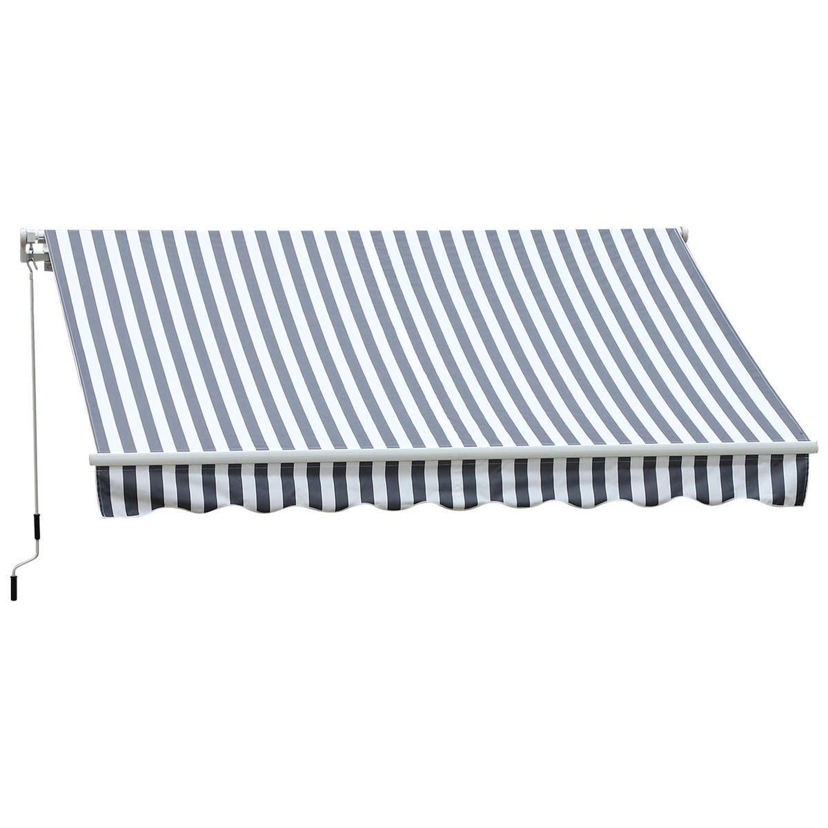 MARKISE, Grau, Aluminium, Polyester - Grün, Metall (250/1/350cm) - Outsunny