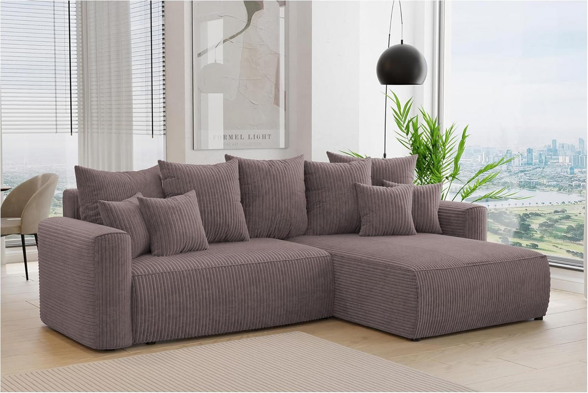 ECKSOFA BALI L - Schwarz/Braun, Holzwerkstoff (260/160cm) - Meblini