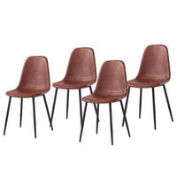 POLSTERSTUHL - Metall / Kunstleder - Vintage Braun / Schwarz - Schwarz/Braun, Kunststoff/Metall (44/87/52cm) - home24