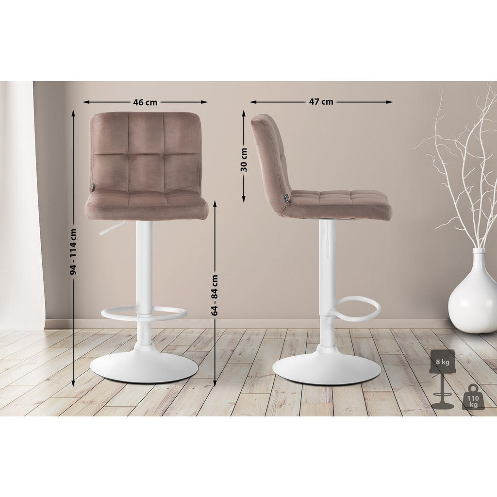 Thumbnail - CLP Barhocker, Braun, Textil, 46x94x47 cm, Esszimmer, Barmöbel, Barhocker