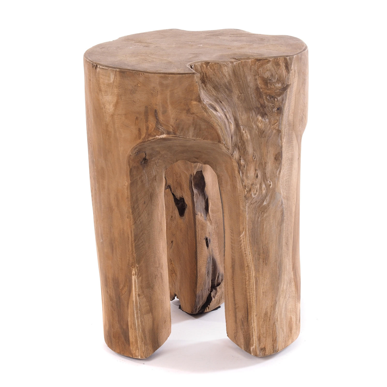 HOCKER LOG Wurzelholz massiv naturfarben - Naturfarben, Holz (29/41/29cm) - DESIGN DELIGHTS