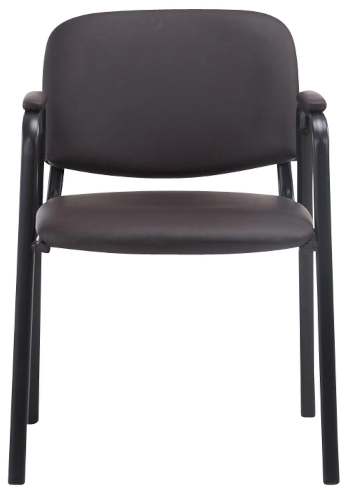 BESUCHERSTUHL 4er Set Lederlook braun - Braun, Textil/Metall (53/79/55cm) - CLP