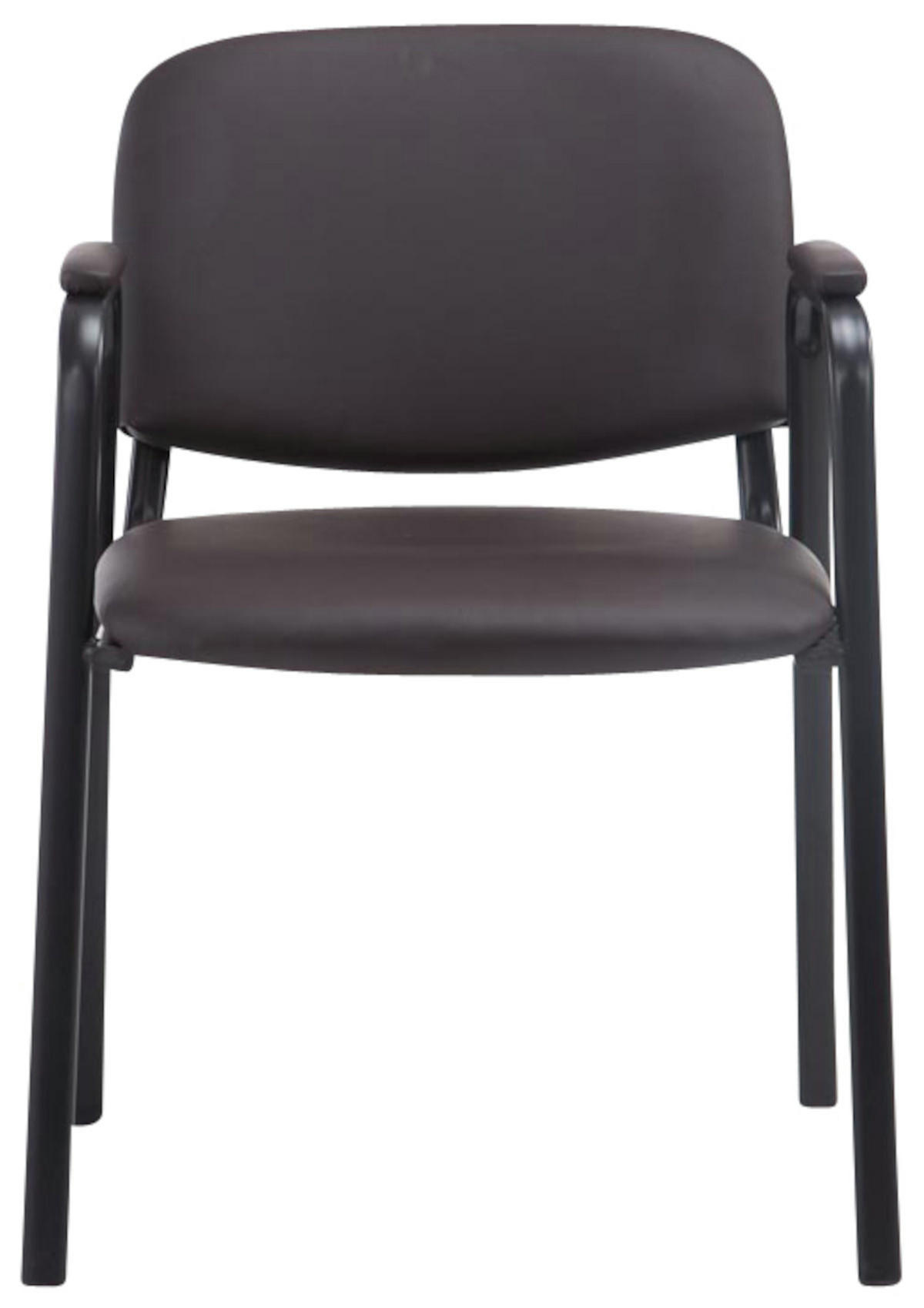 BESUCHERSTUHL 4er Set Lederlook braun - Braun, Textil/Metall (53/79/55cm) - CLP