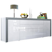 SIDEBOARD La Paz Weiß Hochglanz / Avola-Anthrazit - Weiß Hochglanz, Holzwerkstoff (200/72/35cm) - Vladon