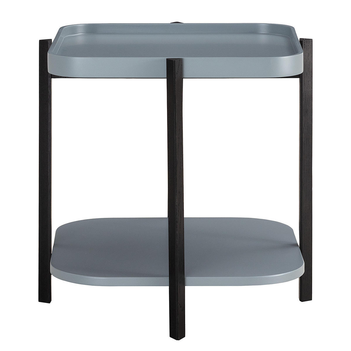 BEISTELLTISCH - Eiche massiv / MDF - Blaugrau/Schwarz, Holz/Holzwerkstoff (57/57/55cm) - home24
