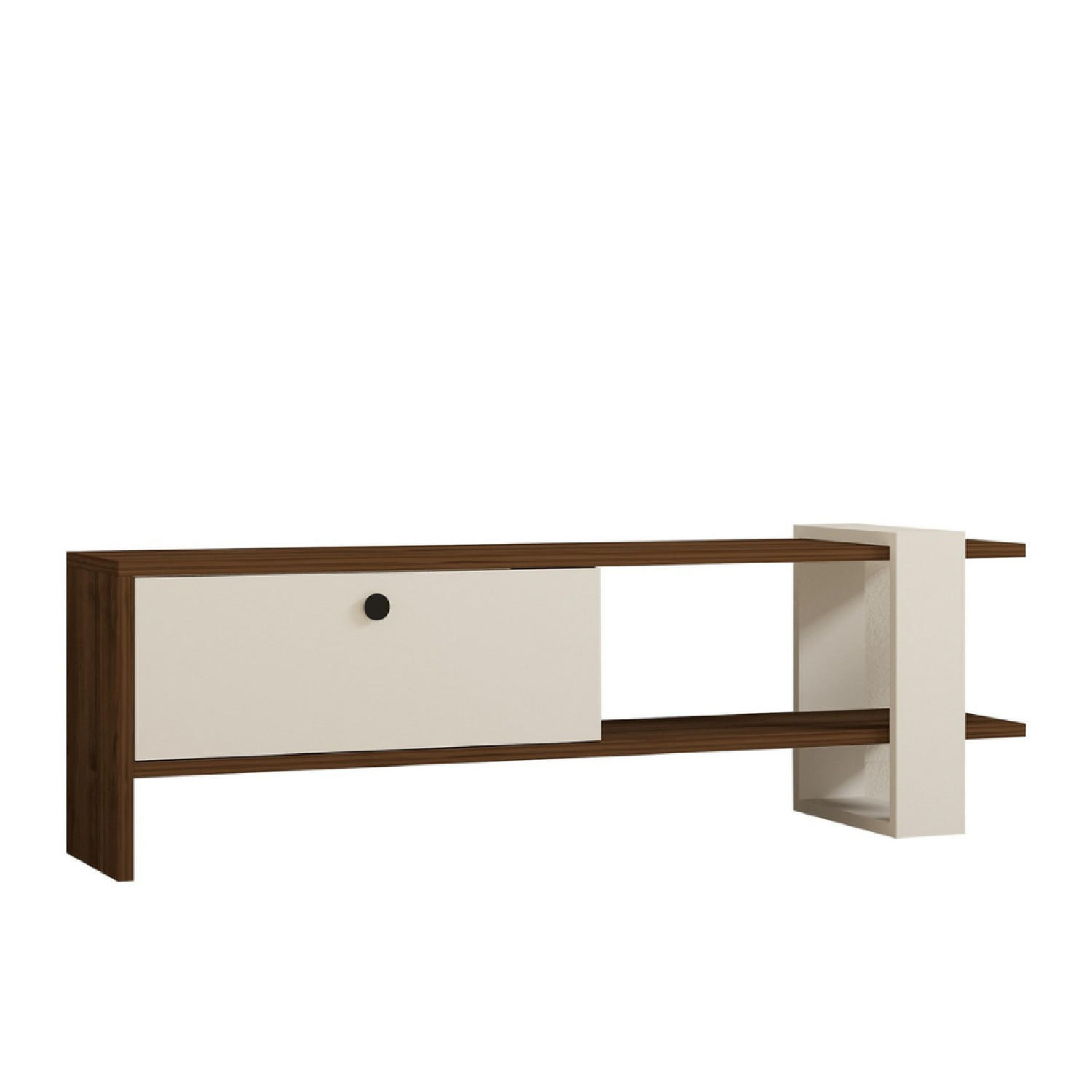 TV-MÖBEL Loom weiß 120 cm im zeitgenössischen Stil - Weiß, Holzwerkstoff (120/25/36cm) - Concept Usine