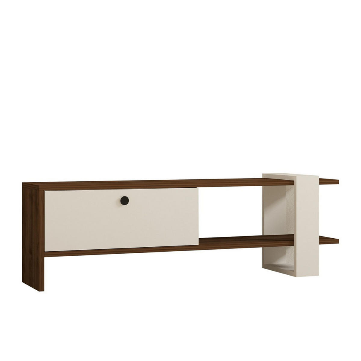 TV-MÖBEL Loom weiß 120 cm im zeitgenössischen Stil - Weiß, Holzwerkstoff (120/25/36cm) - Concept Usine