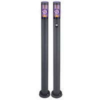 LED AUSSENLEUCHTE BOSTON Anthrazit Edelstahl 2er Set - Anthrazit, Metall (12.7/12.7/110cm) - Globo Lighting