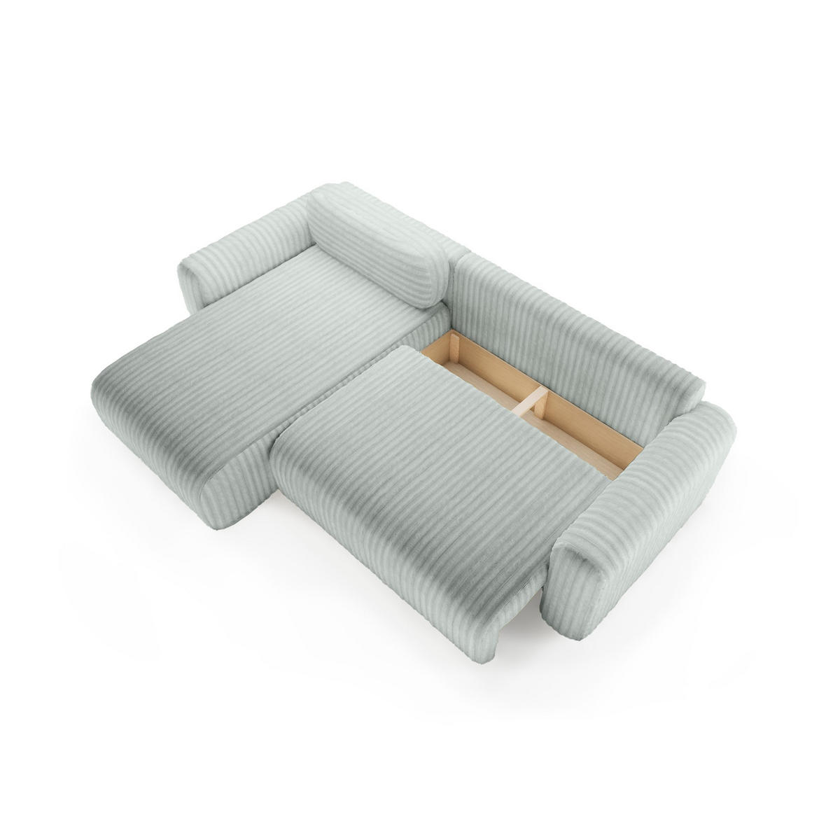 ECKSOFA mit Schlaffunktion Emmen, Hellgrün - Hellgrün, Textil (286/100cm) - Fedve