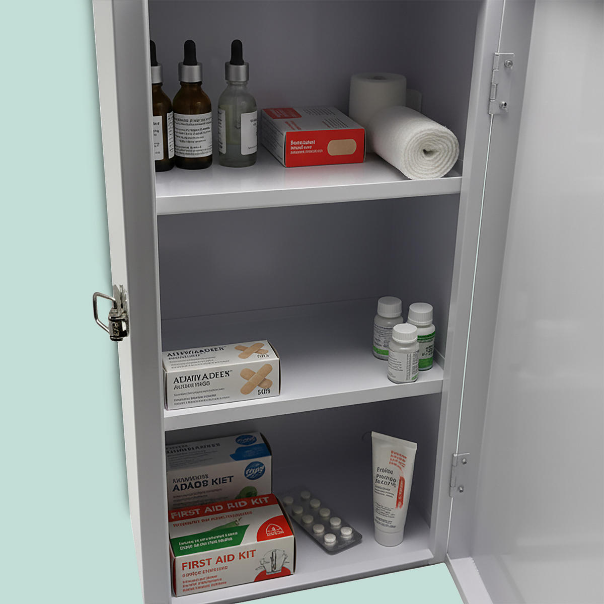 MEDIZINSCHRANK - Weiß, Metall (21/42/15.5cm) - Relaxdays