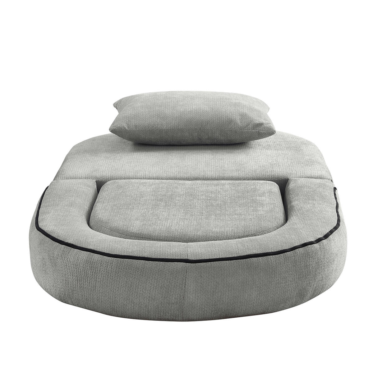 SCHLAFSESSEL in Chenille-Optik - Grau, Textil (101/41/90cm) - Urban Meuble