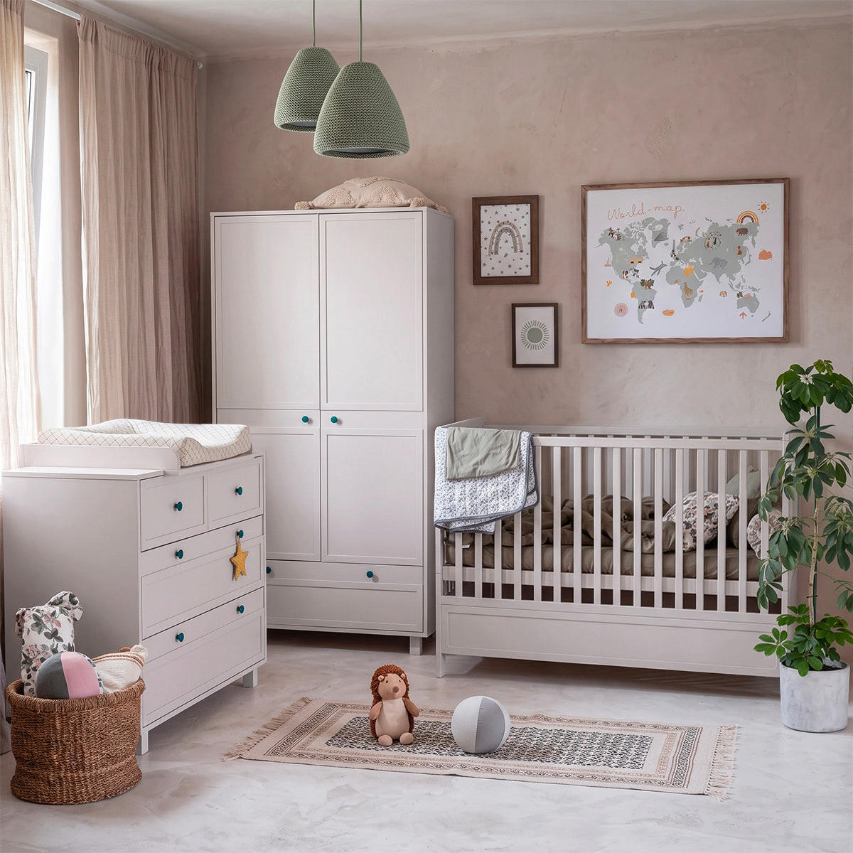 SOBA ZA BEBE 3-dijelni Gabriel bež - bež, drvni materijal (145/103/75cm) - Petits-meubles