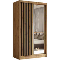 SCHWEBETÜRENSCHRANK Helix 120/216/61 eiche artisan+schwarz mit Schubladeneinsätze - Schwarz/Eiche Artisan, Holzwerkstoff (120/216/61cm) - Beautysofa