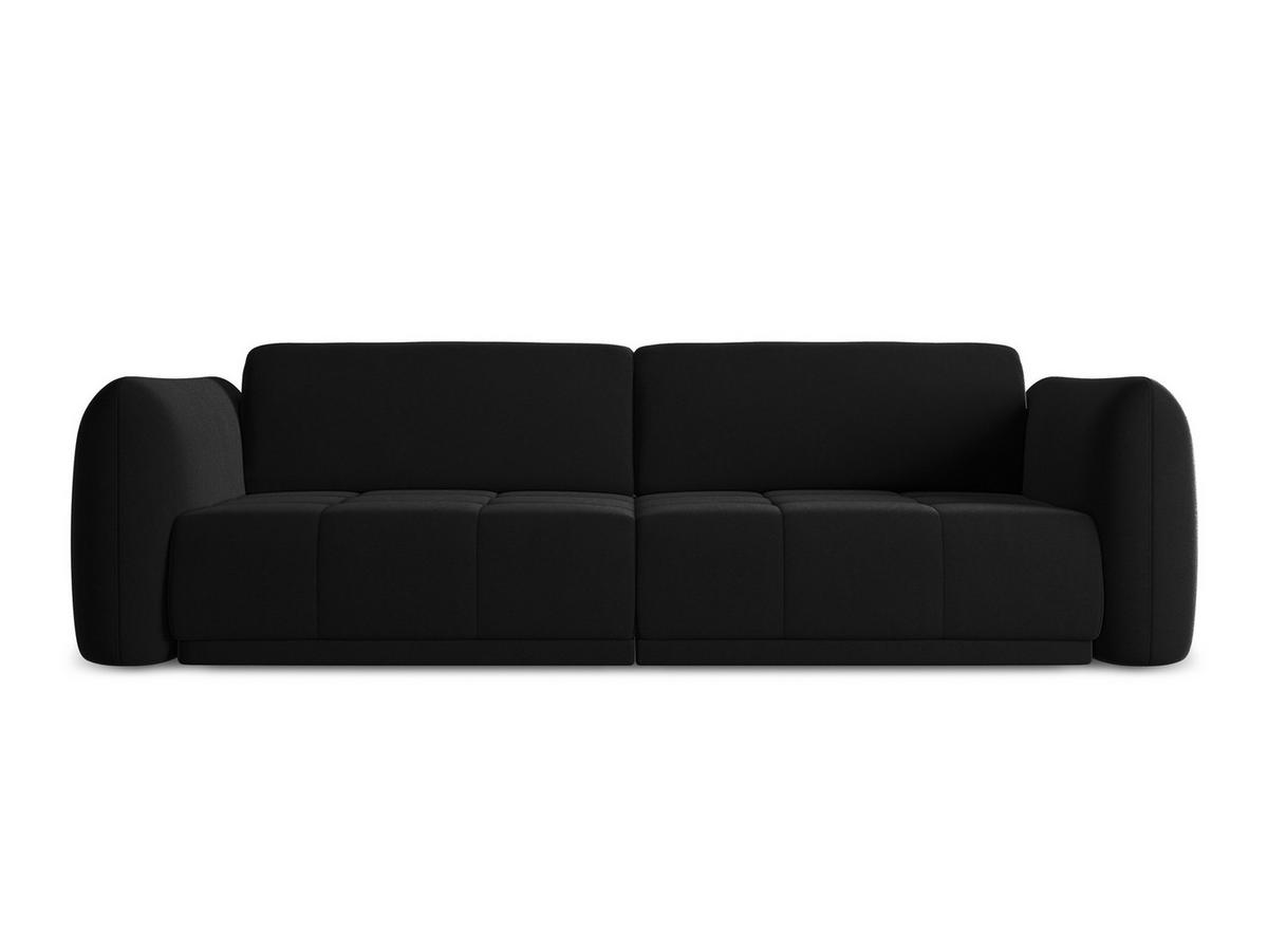 3-SITZER SOFA Samt Stoff Schwarz - Schwarz, Kunststoff/Textil (210/74/105cm) - Makamii