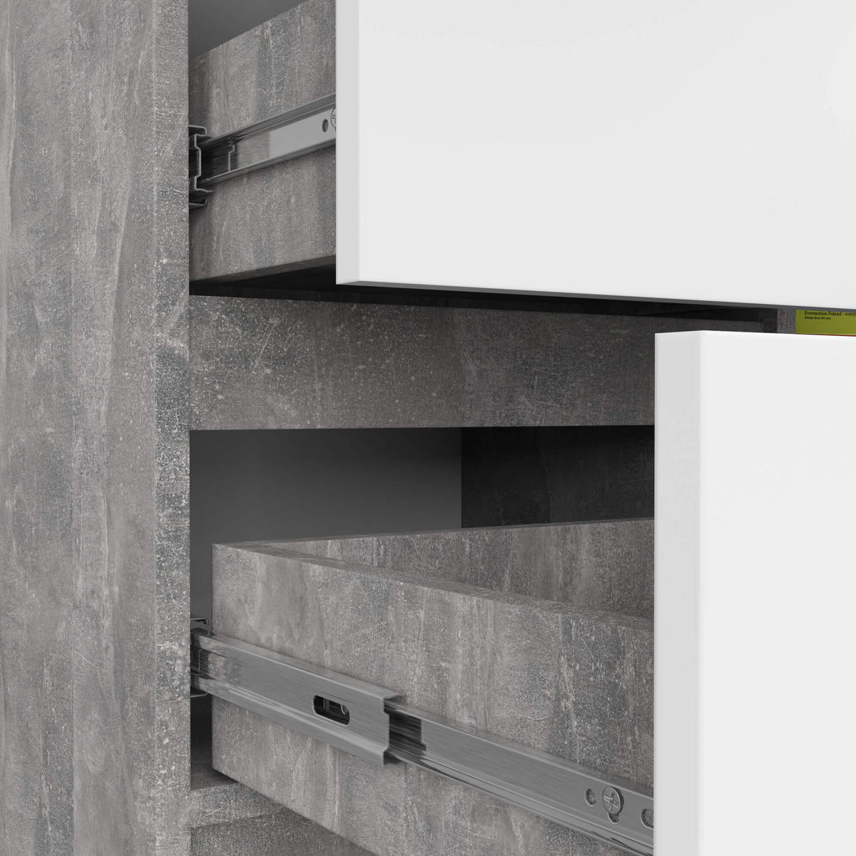 KOMMODE Beton, Weiß 77/80/35 - Weiß, Holzwerkstoff (80/77/35cm) - RAUMHIRSCH FURNITURE