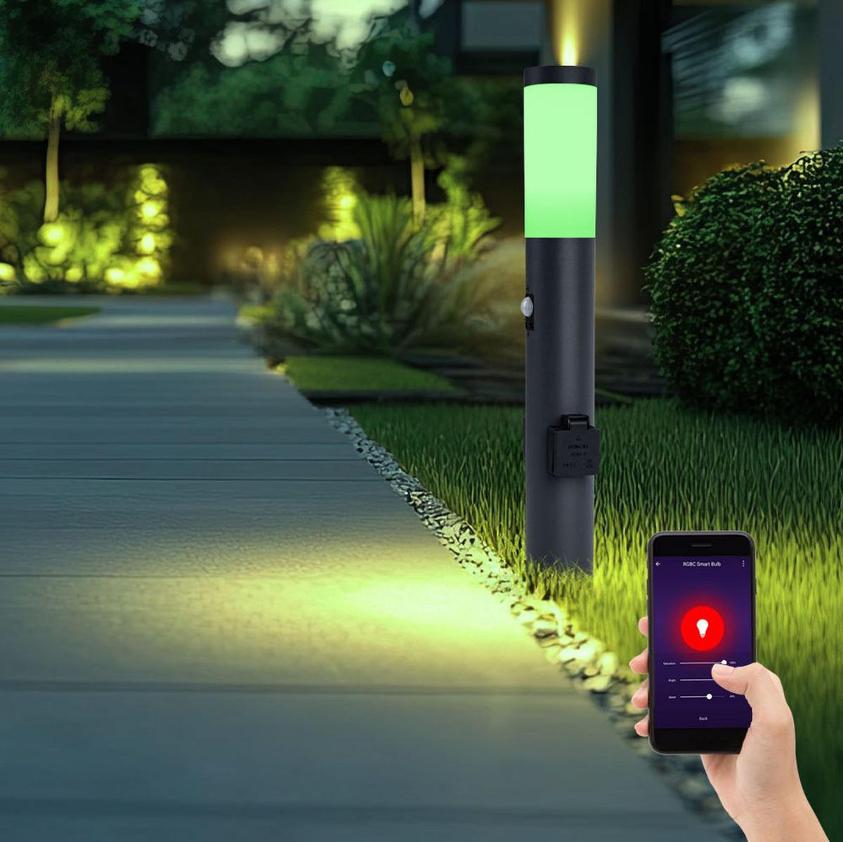 LED AUSSENLEUCHTE Edelstahl Anthrazit BOSTON - Anthrazit, Kunststoff (7.6/7.6/60cm)