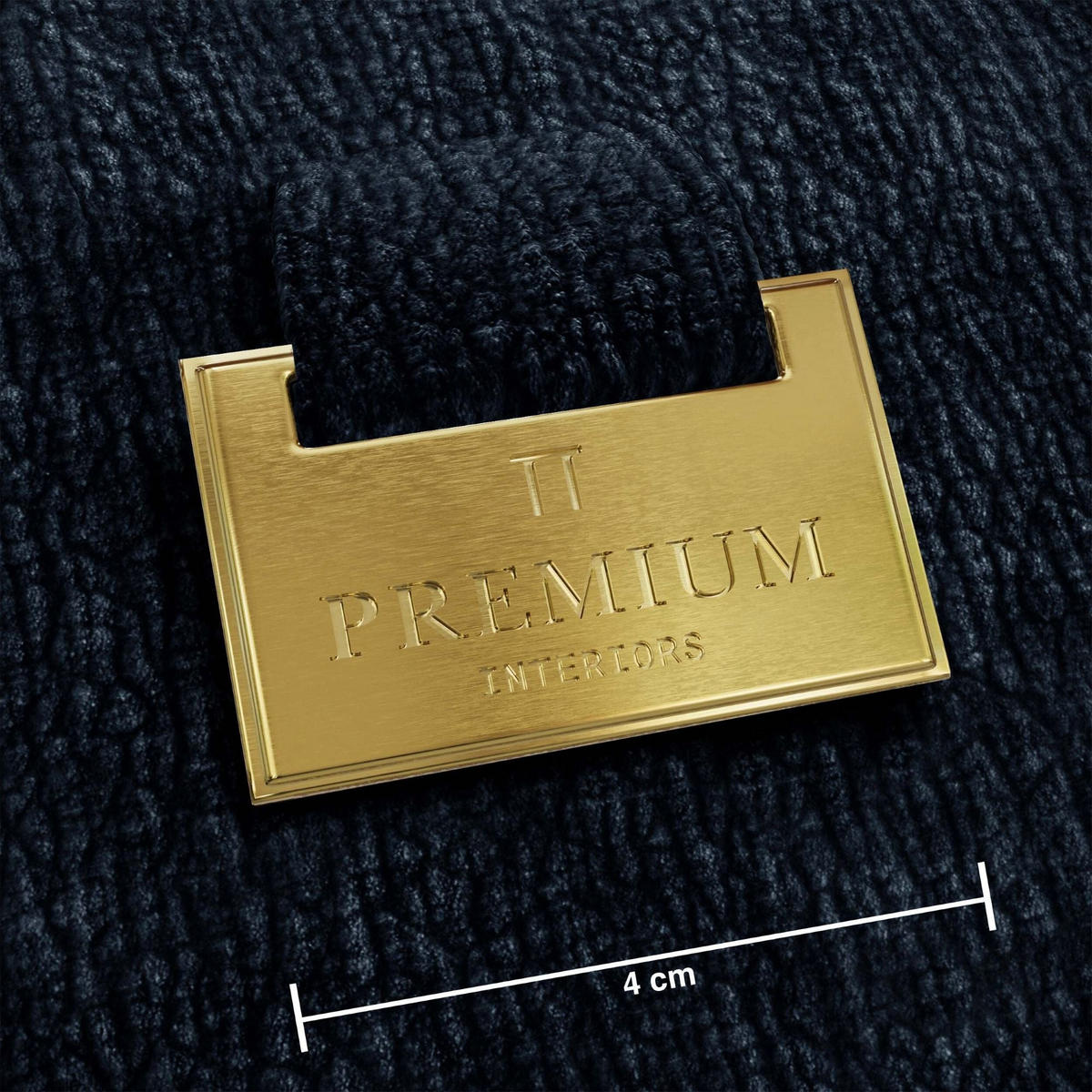 SOFA LUSH Gemusterter Samt Mitternachtsblau 235cm - Blau/Dunkelblau, Textil (235/80/90cm) - Premium Interiors