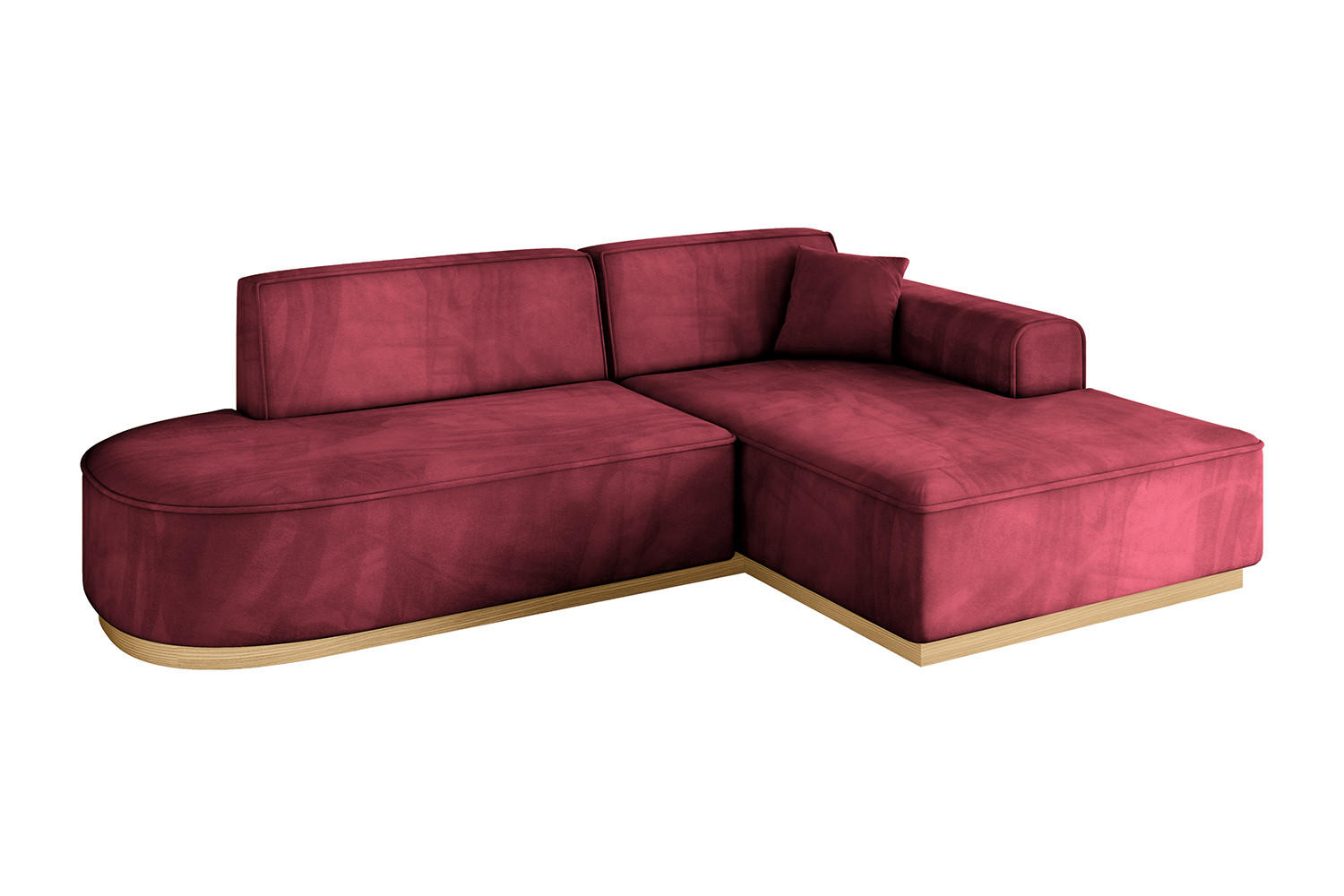 ECKSOFA Ottomane Rechts IREA-L1-v2 - 232x165x80 cm Bordeauxrot - Bordeaux, Holzwerkstoff/Textil (232/165cm) - ALTDECOR
