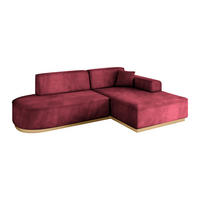ECKSOFA Ottomane Rechts IREA-L1-v2 - 232x165x80 cm Bordeauxrot - Bordeaux, Holzwerkstoff/Textil (232/165cm) - ALTDECOR