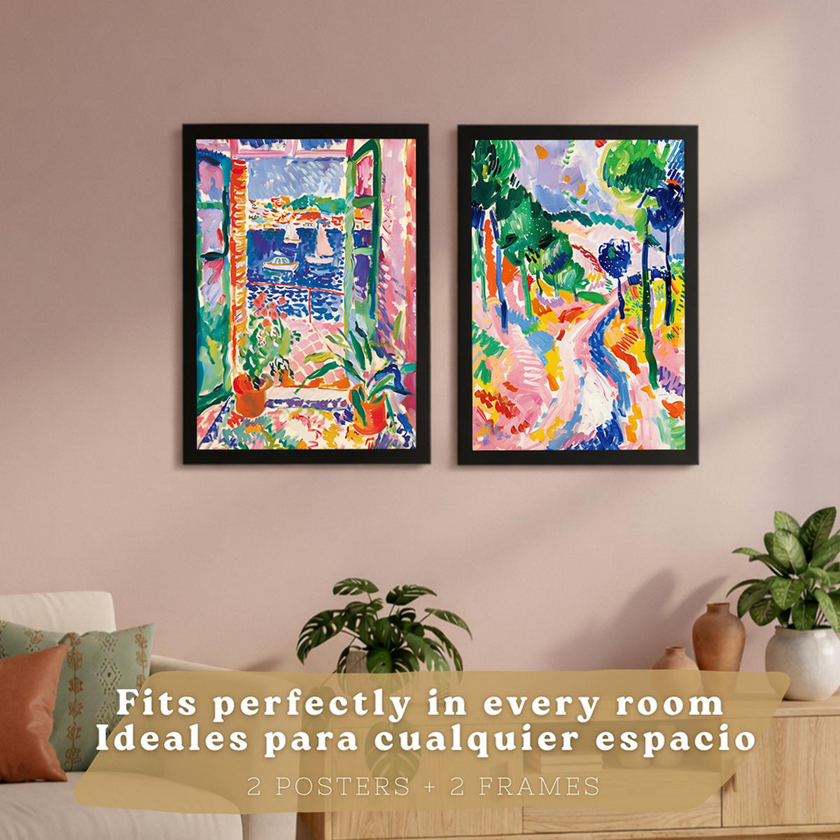 PLAKAT Sada 2 Plachetnice A3 Černý rám - černá, papír (29.7/1/42cm) - Nacnic
