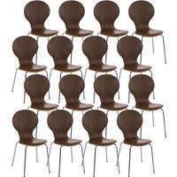 BESUCHERSTUHL 16er Set Holz walnuss - Walnussfarben, Holz (43/86/45cm) - CLP