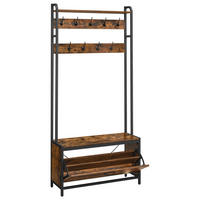 KLEIDERSTÄNDER in Braun/Schwarz mit Schuhregal und Kleiderstange - Braun, Holzwerkstoff (85/180/30cm)