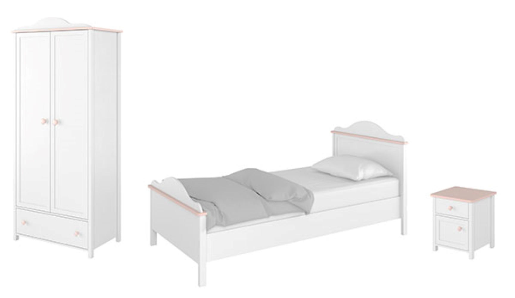 Feldmann-Wohnen Kinderzimmer-Set Weiß 234x196x209 cm