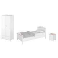 KINDERZIMMER-SET Luna weiß / rosa 234 / 209 / 196cm 3-teilig - Weiß, Holz/Holzwerkstoff (234/196/209cm) - Feldmann-Wohnen