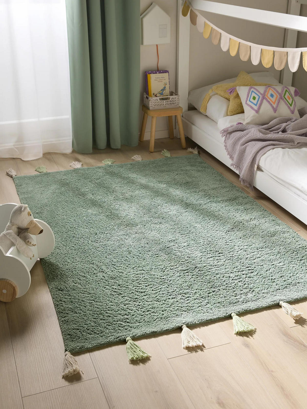 KINDERTEPPICH Malu waschbar Grün 120/170 cm - Grün, Naturmaterialien/Textil (120/170cm) - benuta