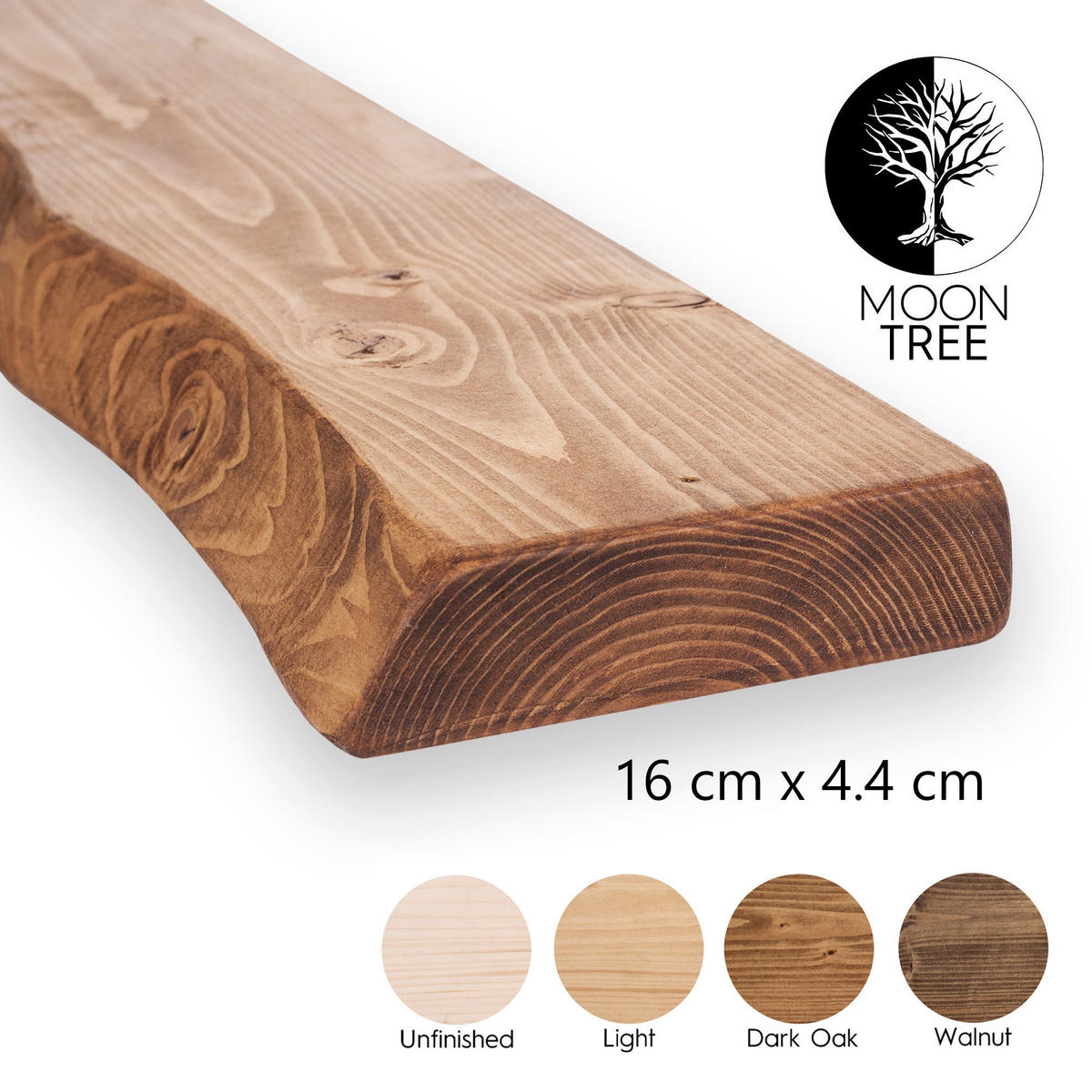 WANDREGAL rustikales 16/4,4/150 cm unbehandelt - Braun, Holz (150/4.4/16cm)