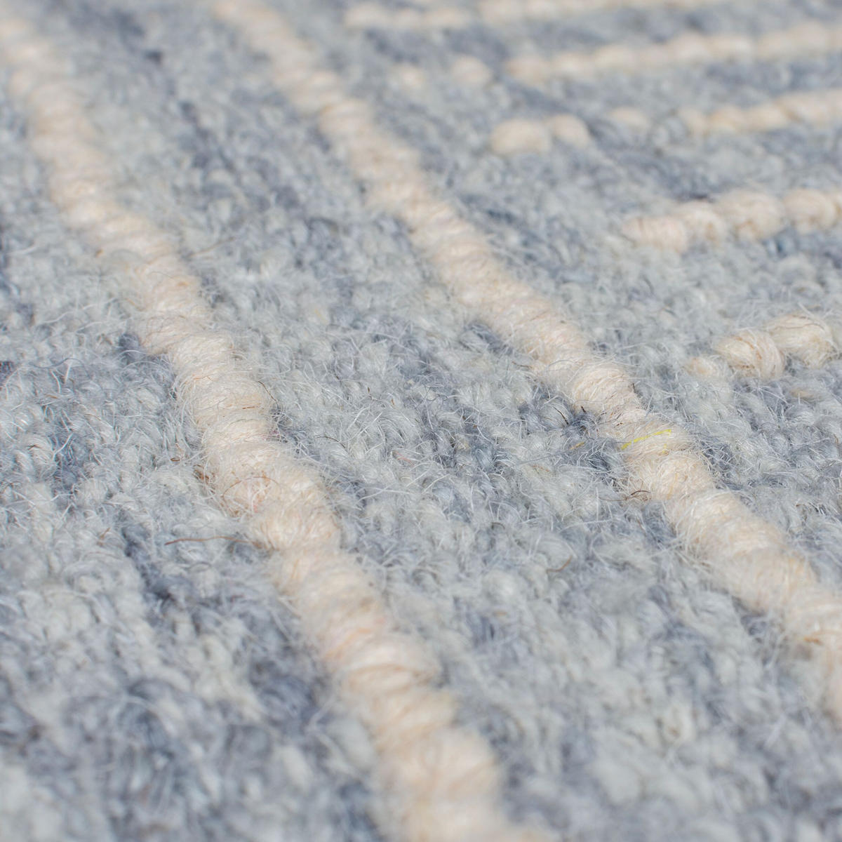 WOLLTEPPICH LEA, mit Schachbrettmuster, Blau, 80 x 150 cm - Blau, Textil (150/80cm) - KADIMA DESIGN