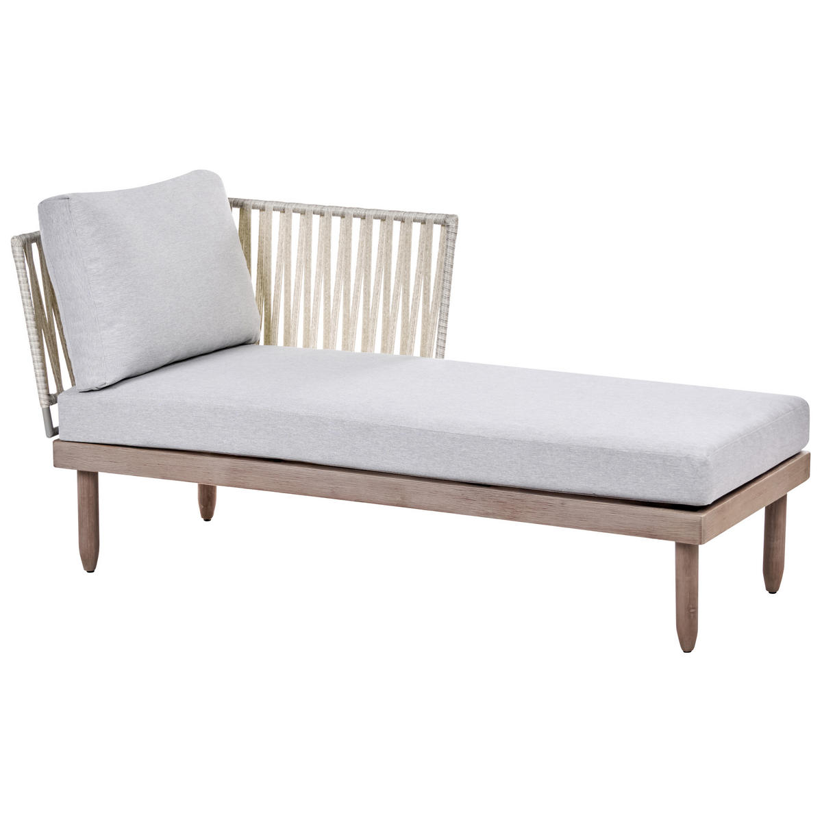 LOUNGE-SET mit Tisch 4-Sitzer Akazienholz linksseitig Braun/Grau Cremona - Dunkelgrau/Braun, Holz - Beliani