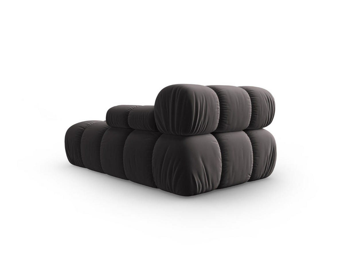 CHAISELONGUE rechts Bellis aus Samt dunkelgrau - Dunkelgrau, Textil (97/62/157cm) - Micadoni
