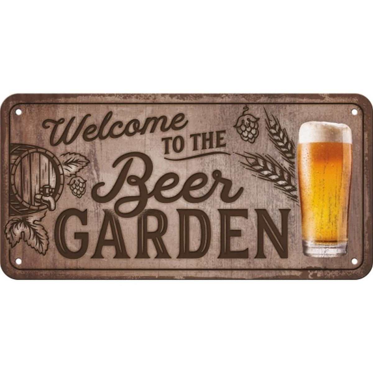 HÄNGESCHILD 10/20 cm Open Bar Welcome to the Beer Garden - Multicolor, Metall (20/10/0.2cm) - Nostalgic-Art