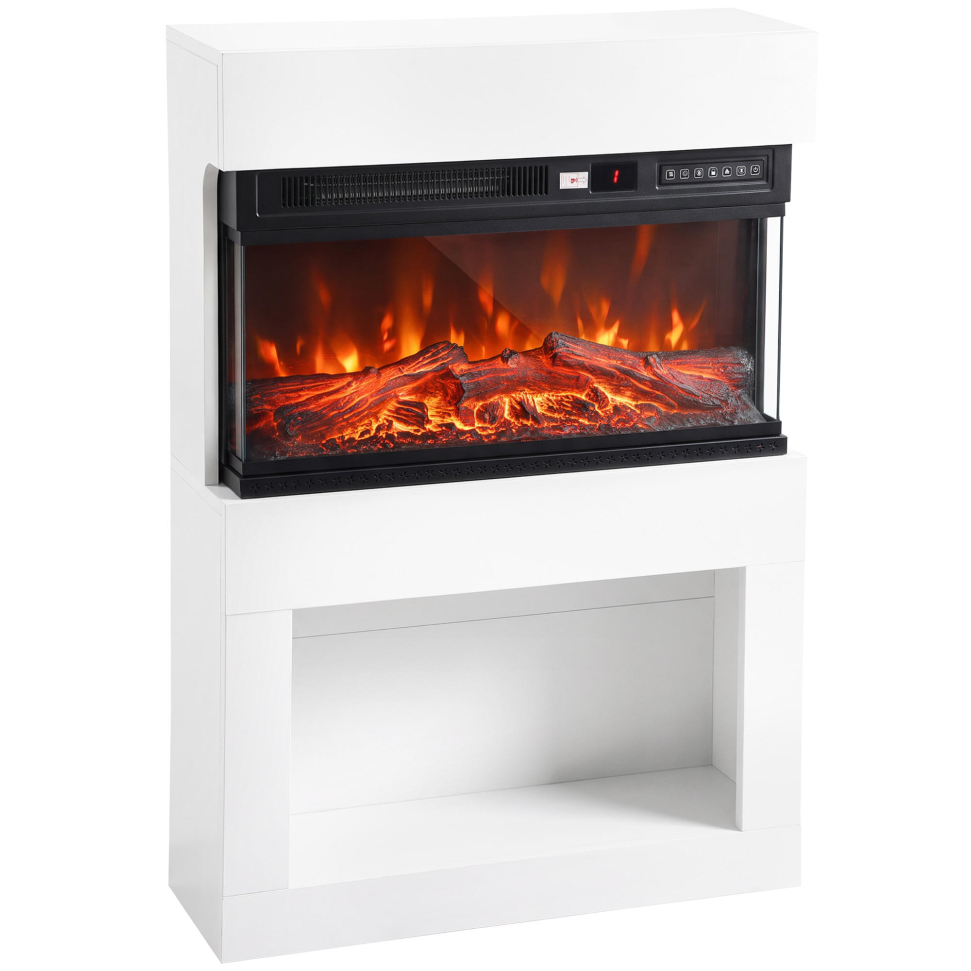 ELEKTROKAMIN Spanplatte Stahl Weiß - Weiß, Holzwerkstoff (22/95/64cm) - HOMCOM