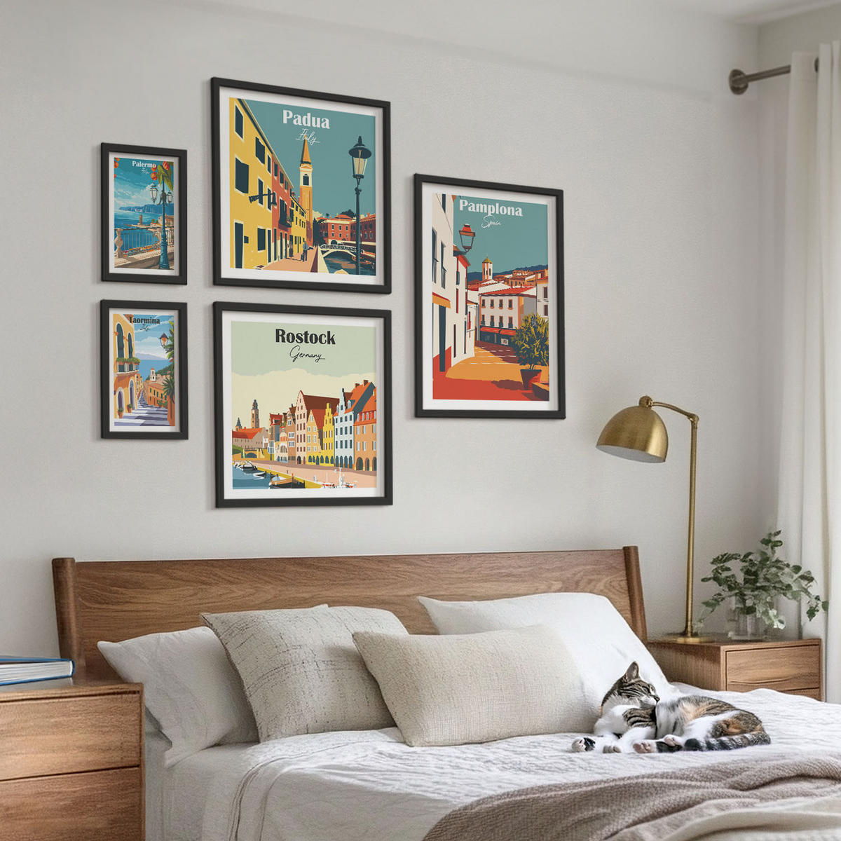 WANDBILDER 5er-Set - 50x50 cm & 20x30 cm & 40x60 cm Schwarzer Rahmen - Architektur der Küstenstädte - Schwarz, Kunststoff (40/60cm) - ArtPrintCave