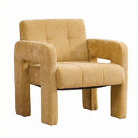 SESSEL Nordic Style aus Chenille mit ergonomischen Armlehnen - Gelb, Textil (67.5/74.5/69cm) - Urban Meuble