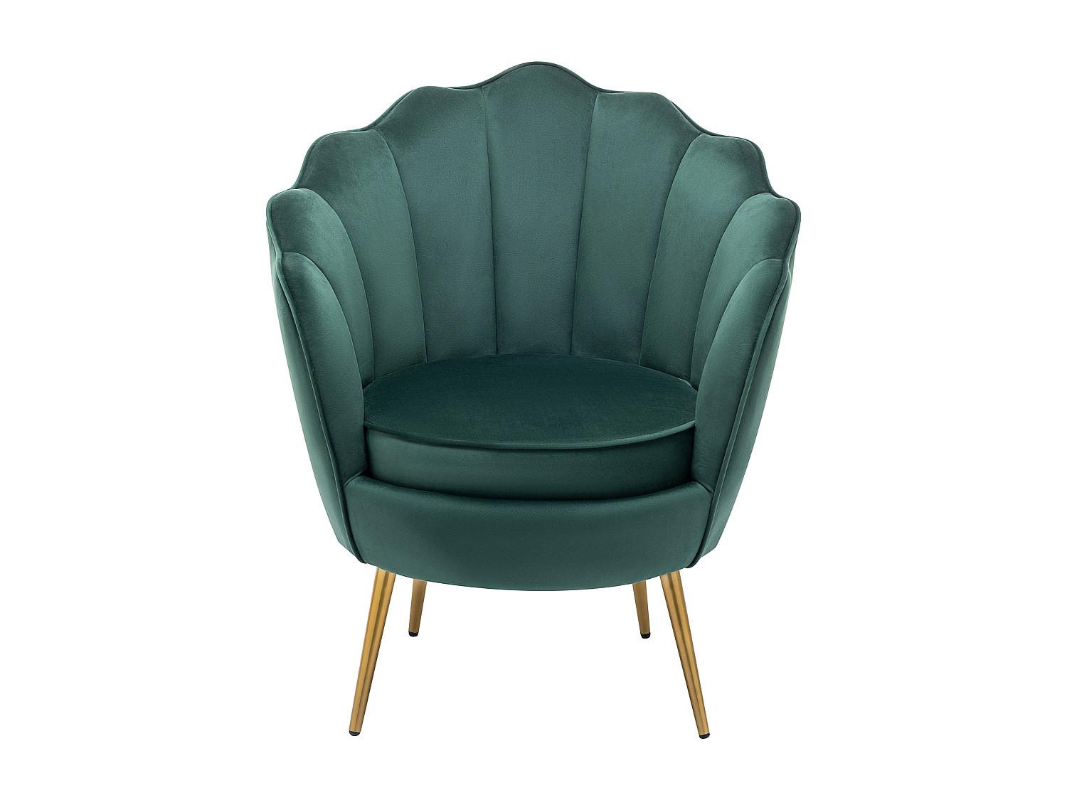 SESSEL mit gerader Rückenlehne - 1 Person - Samt, Stoff - Grün - - Grün, Textil (76/88/73cm) - Vente-Unique