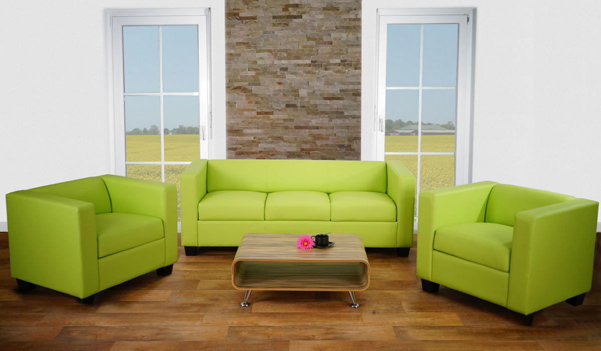 SOFAGARNITUR Hellgrün - Hellgrün, Textil (450/70/200cm) - MCW