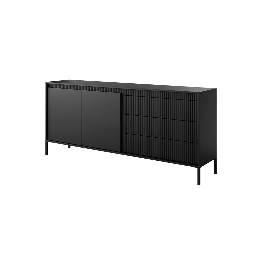 Thumbnail - DomoHome Kommode, Schwarz, Holzwerkstoff, 2 Fächer, Rechteckig, 187x82x40 cm, Wohnzimmer, Kommoden & Sideboards, Kommode...