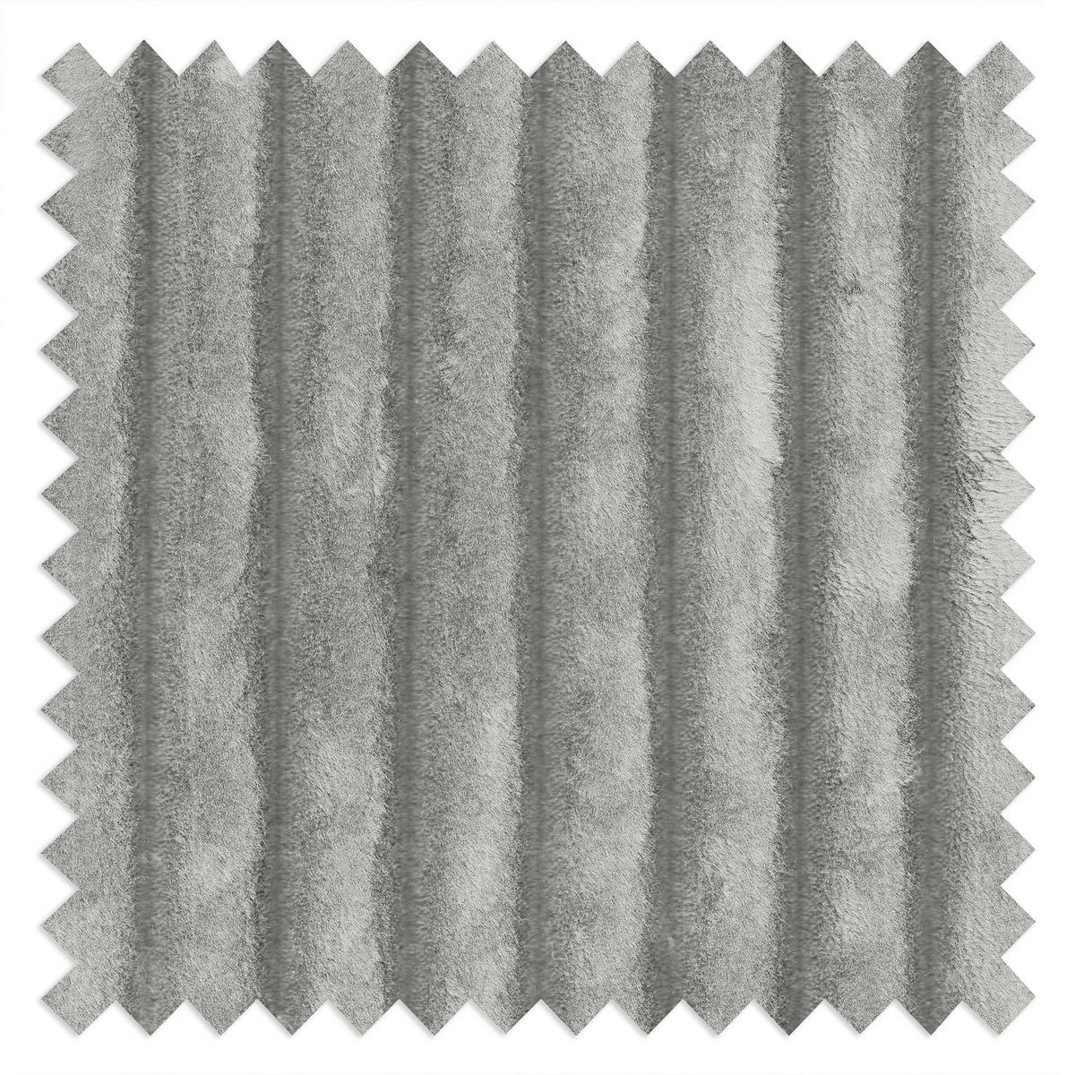 ECKSOFA mit Longchair - Cord - Silberfarben/Schwarz, Kunststoff/Textil (284/178cm) - home24