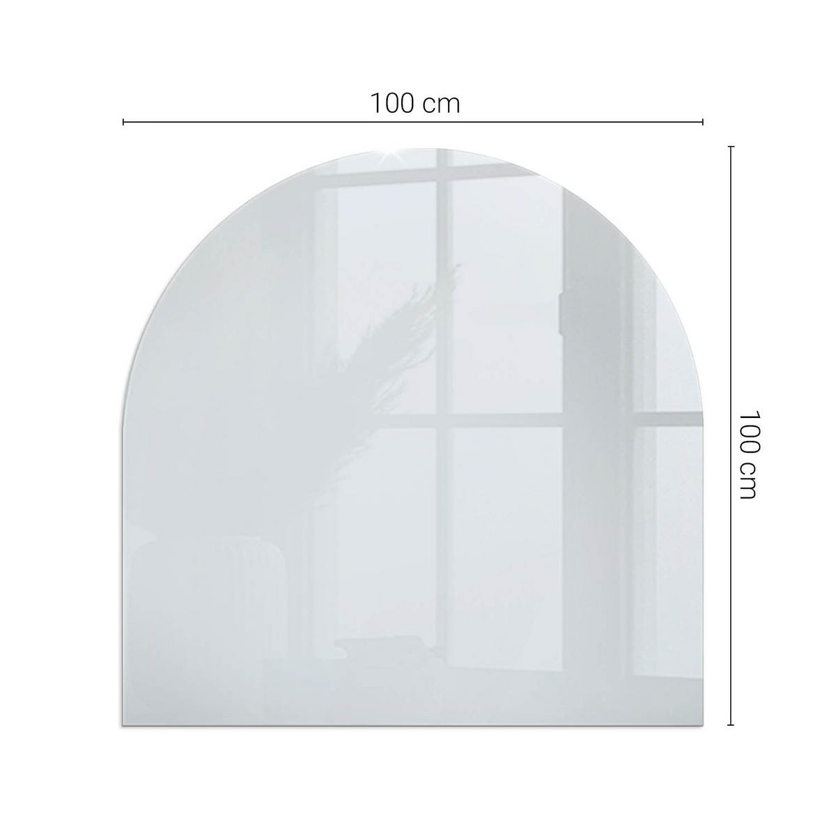 GLASPLATTE für Kamin 100x100 cm - Grau, Glas (100/100/0.4cm) - TULUP