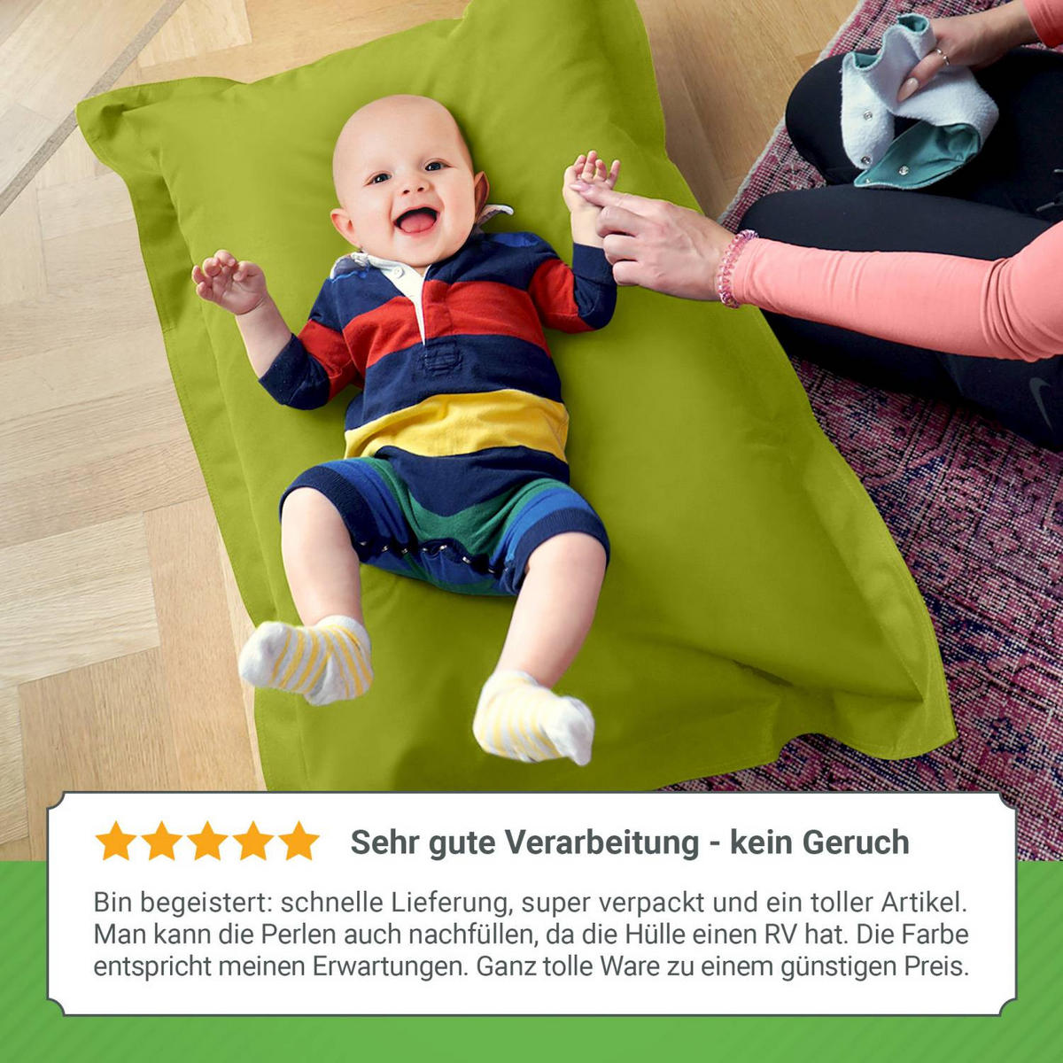 KINDER-SITZSACK 70x100cm - 70 Liter - Grün, Textil (70/10/100cm) - Green Bean
